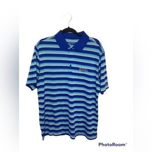 Nike Golf blue striped short sleeve golf polo. Havana. Large